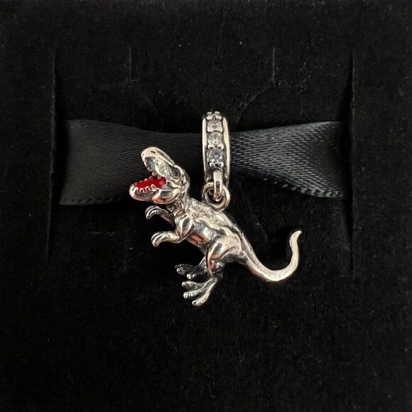 T-Rex Dinosaur S925 Sterling Silver, Pandora Moments Compatible Charm - Picture 1 of 10